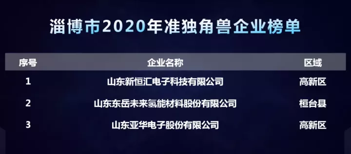 淄博瞪羚企業、獨角獸企業榜單公布，新恒匯列準獨角獸企業榜單之首！